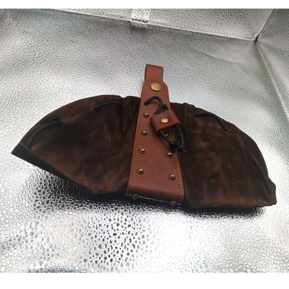 5PC Renaissance Medieval Belt Set w/ Pouch, Bottle, Hikes Faux Leather Cosplay - Picture 9 of 13